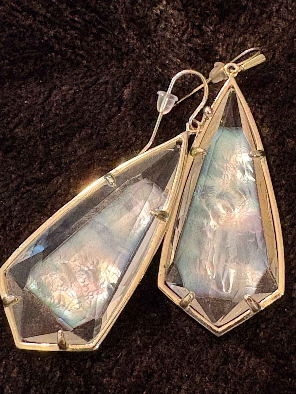 Kendra Scott White Mother-of-Pearl Hexagon Earrings